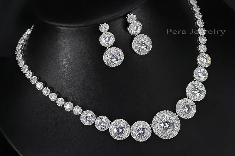 Pera Элегантный серебряный цвет Свадебный вечерний классический 3 большие круглые