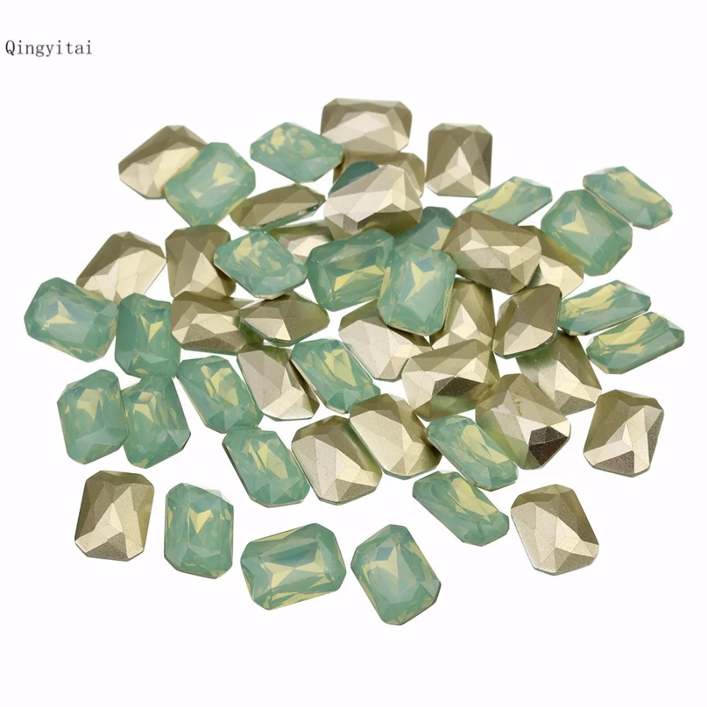50PCS/Lot Long octagonal resin tip bottom patch Protein plated flat non-porous diy jewelry accessories LS207 | Украшения и
