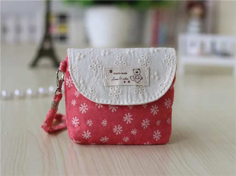 Хлопковый Женский мини-кошелек с цветочным рисунком, Женский кошелек для мелочи, сумки для ключей, женская маленькая сумочка, carteira bolsa feminina bolso mujer для девочек