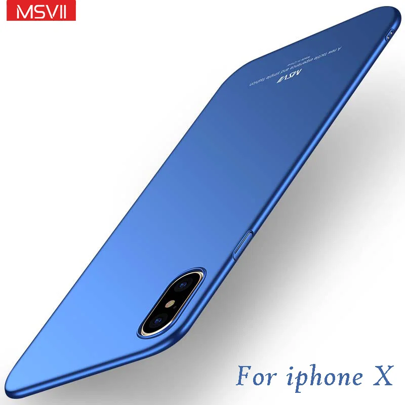 Чехол Msvii для Apple iphone X Ультратонкий Роскошный чехол 10 жесткая задняя крышка из