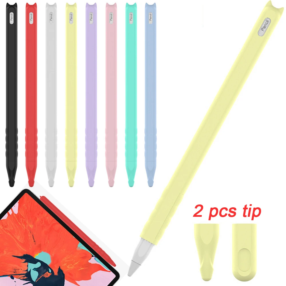 1 шт. мягкий силиконовый чехол карандаш для Apple Pencil 2 iPad Pro|Стилусы планшетов| |
