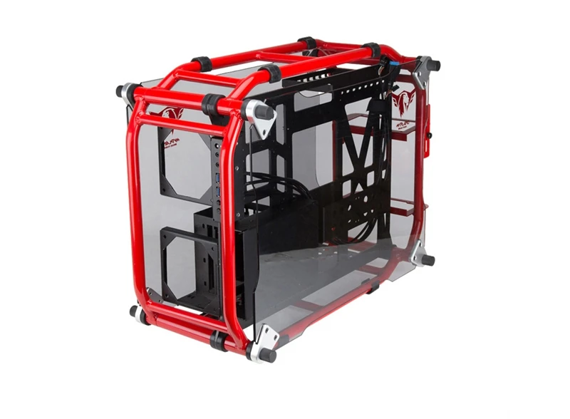 Red ATX игровой компьютерный ПК корпус настольный стол коробка корпус геймер вертикальный корпус процессор водяное охлаждение привод отсек прозрачная материнская плата - Цвет: Red