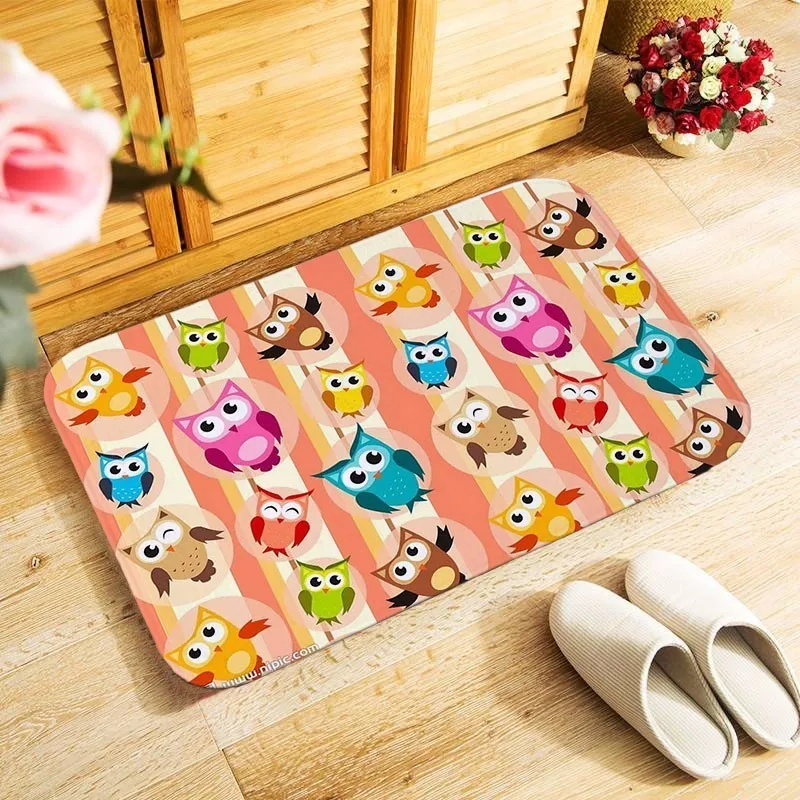 40x60 см наружный входной коврик мультфильм сова с принтом с птицами для маленьких девочек небольшой площади коврик для спальни кухня Холл коврик антискользящий коврик для двери