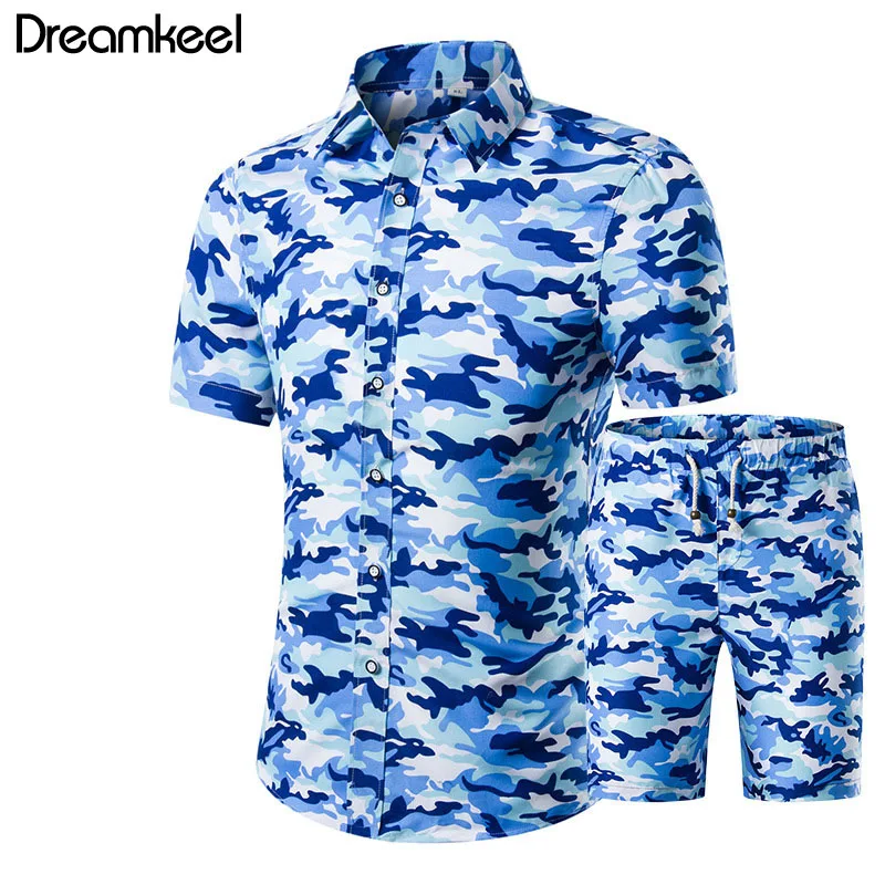 

2019 Mens Casual Shirt Printed Beach Shirt Men's Shirts Streetwear Vacation Plus Size Mens Sweat Suits Casual Mens Tracksuit Y