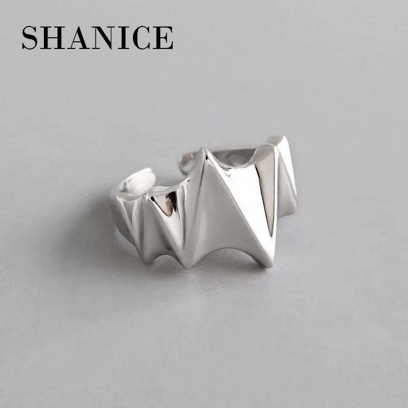 SHANICE 925 пробы Серебряное Открытое кольцо светящиеся кольца для женщин и девушек Подарочное открывающееся кольцо винтажное Стерлинговое Серебро-ювелирное изделие подарок