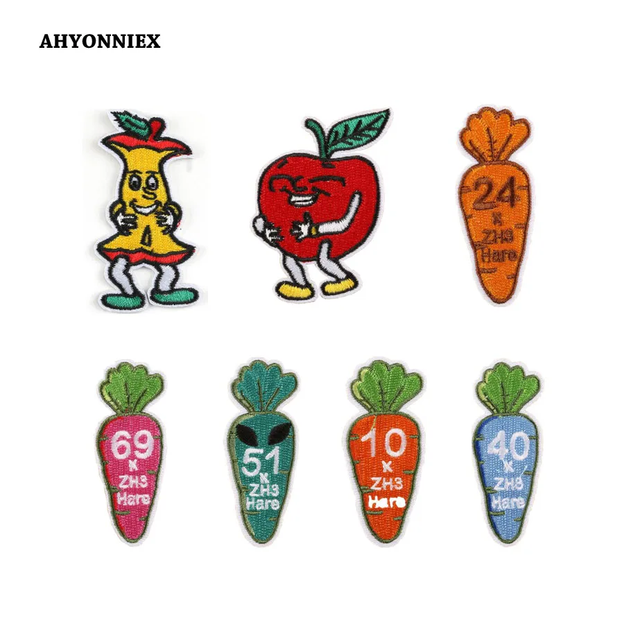 10 шт., патчи AHYONNIEX с вышивкой в виде моркови 10 шт., патчи AHYONNIEX с вышивкой в виде моркови