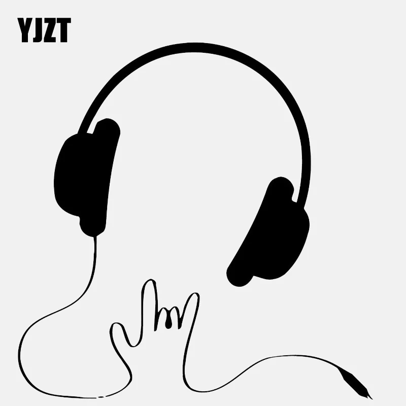 YJZT 12 7 см * 8 наушники музыка крутой декор рок поп виниловые черные/серебряные