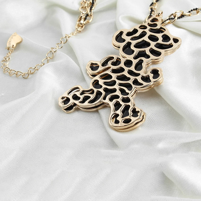 Новое ювелирное изделие позолоченное ожерелье с маленьким медвежонком Женская