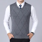 Новинка 2022, модный брендовый свитер для мужчин, пуловер, жилет, приталенные вязаные Джемперы, клетчатая Осенняя повседневная мужская одежда в Корейском стиле