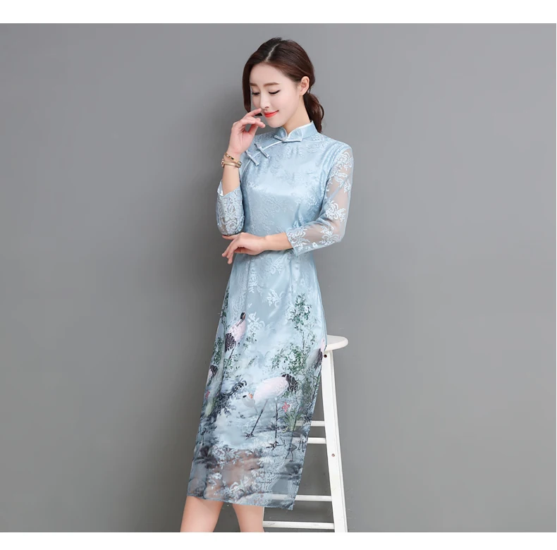 Азиатская одежда aodai vietnam cheongsam более женственное платье для женщин китайское традиционное платье