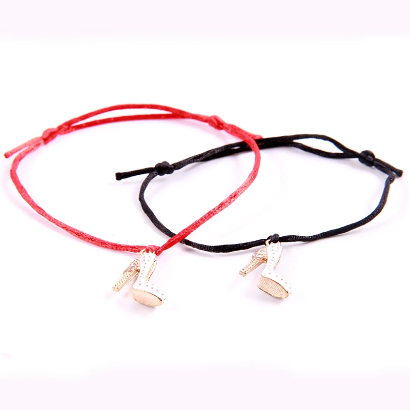 2 шт./компл. браслет с красной шнуровкой для влюбленных обувь на высоком каблуке