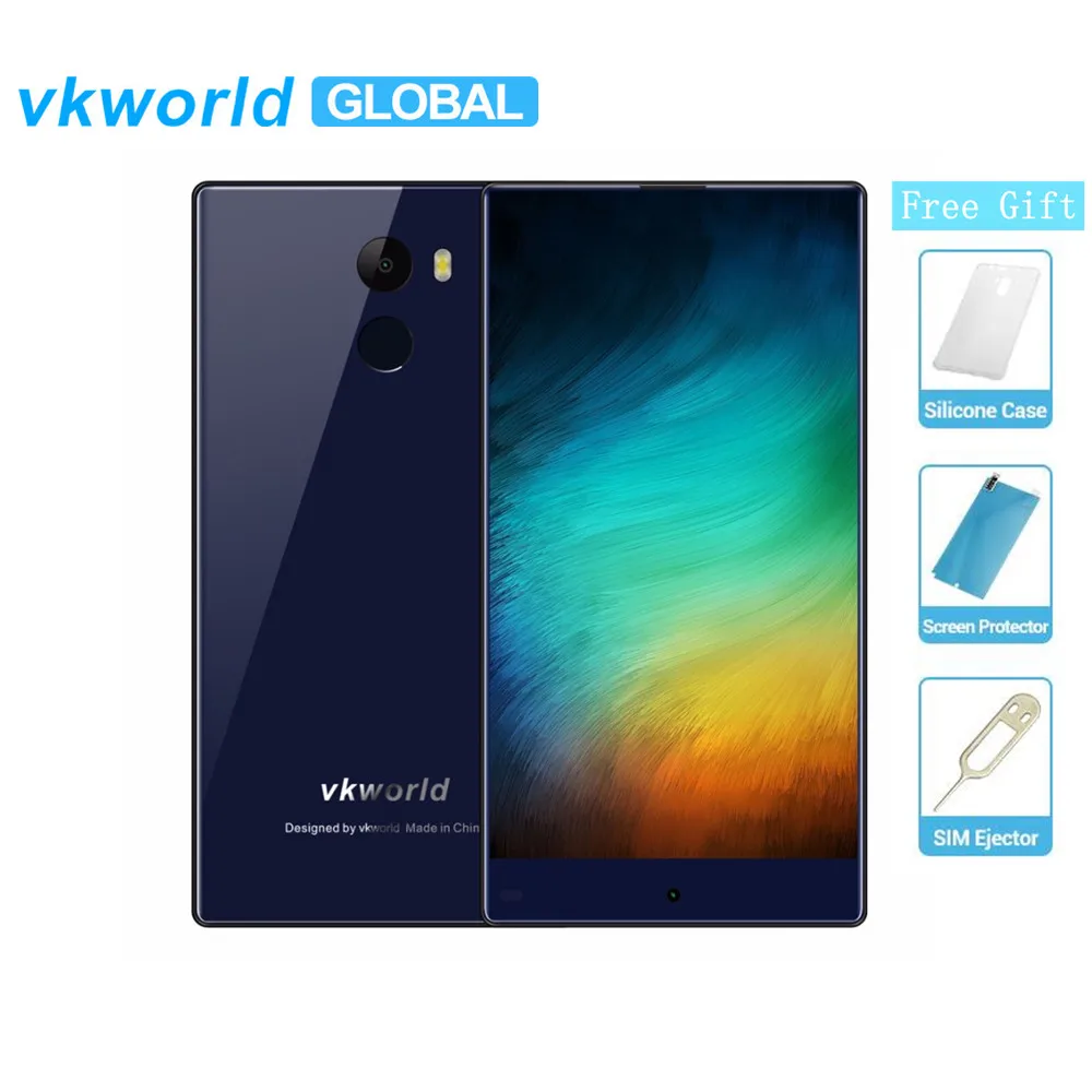 Vkworld Mix 5," полноэкранный 3500 мАч 2 Гб ОЗУ 16 Гб Android7.0 смартфон MTK6737 четырехъядерный 8 Мп+ 5 Мп отпечаток пальца 4G LTE сотовые телефоны