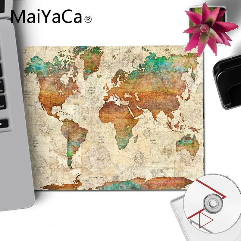 MaiYaCa World Map Travel Just Go small Gaming MousePads desk mat Keyboards Mat anime Mousepad for boyfriend Gift pad | Компьютеры и