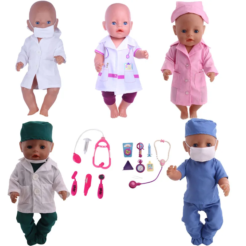 Новая кукла хирургический костюм медсестры для 18 дюймовые американская или 43 см