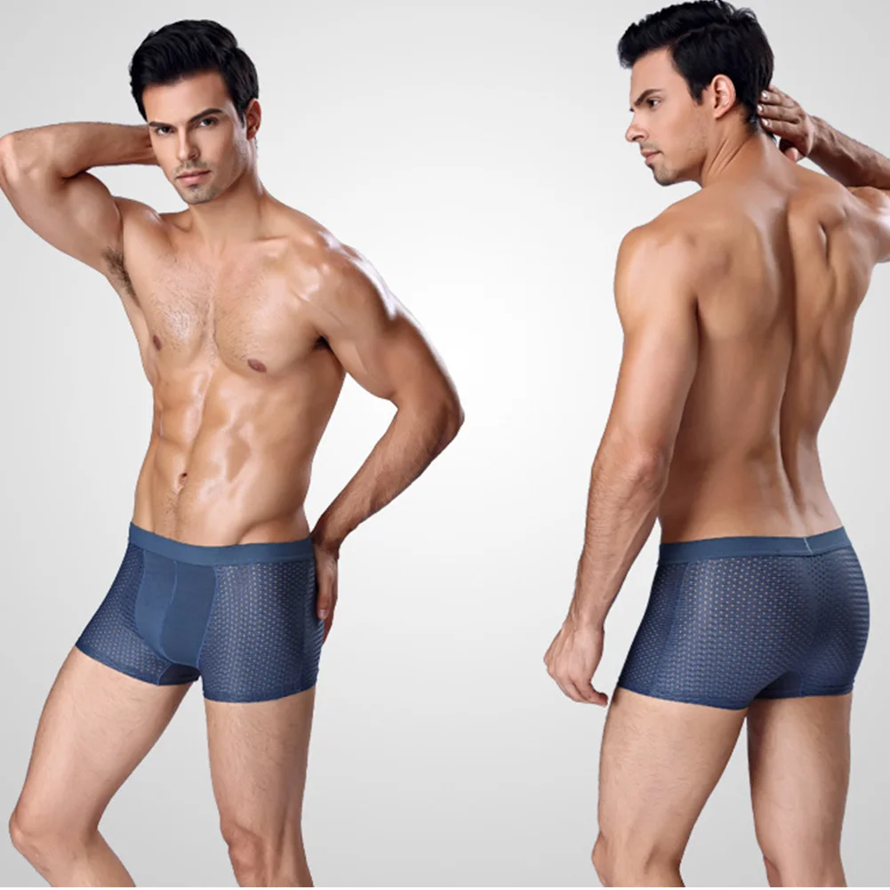 YJSFG дом для мужчин мужские трусы боксеры дышащая сетка шелк четыре угла нижнее