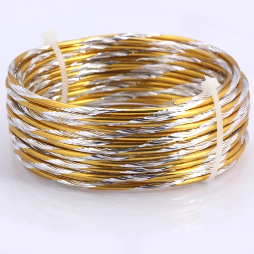 Golden 5M 004 Olingart 5 м/лот 2,0 мм алюминиевая проволока узор золото/серебро Мягкий Ремесло Универсальный гнущийся металл Сделай Сам ювелирное ремесло изготовление - Цвет: Golden 5M 004