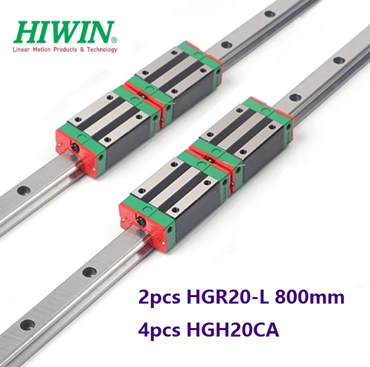 

2pcs 100% Original New Hiwin HGR20 -L 800mm linear guide/rail + 4pcs HGH20CA linear narrow blocks for CNC router