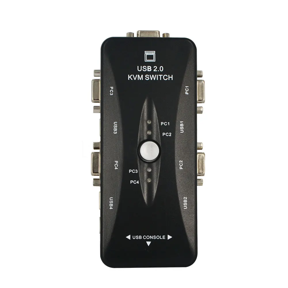 Kebidumei 4 порта USB 2 0 KVM VGA SVGA переключатель Hub Box селектор адаптер с шт. кабель для ПК