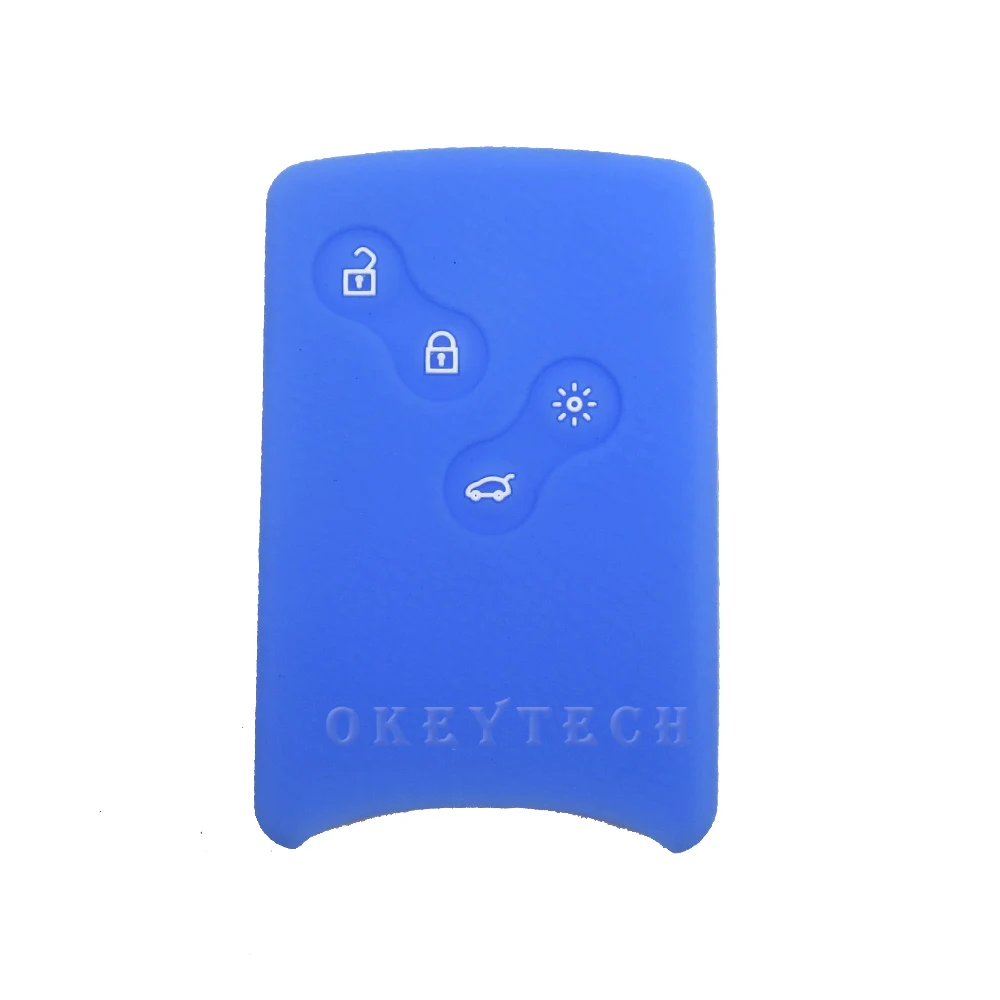 OkeyTech силиконовый чехол для ключей автомобиля, чехол для Renault Clio Scenic Megane 2 3 Duster Sandero Captur Twingo Koleos смарт-кард