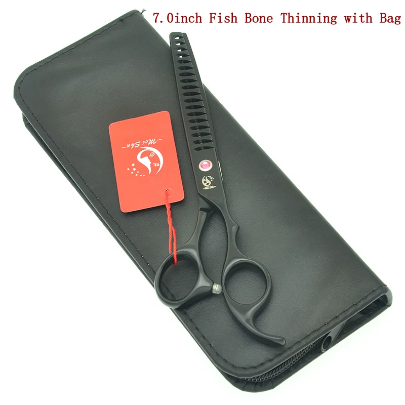 HB0161 with Bag Meisha 7 дюймов ножницы для ухода за домашними животными Набор для стрижки собак, кошек, рыбных костей филировочные Парикмахерские ножницы набор изогнутых режущих инструментов для стрижки HB0152 - Цвет: HB0161 with Bag