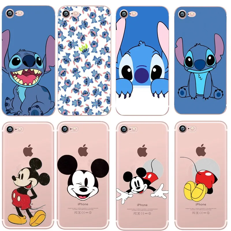 Chic Cartoon Soft Case for iphone 6S Capas Silicon Mickey Stitch Protective Cover Coque Funda 7 8 Plus X 10 5S SE |