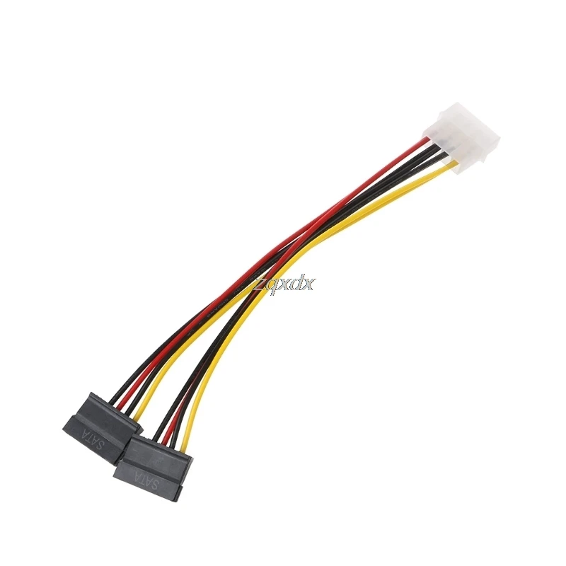 20cm SATA Power Cable Splitter Molex 4pin to Serial ATA 15pin x 2 Male Female Y Hard Drive Cables High Quality Whosale&Dropship|sata power cable