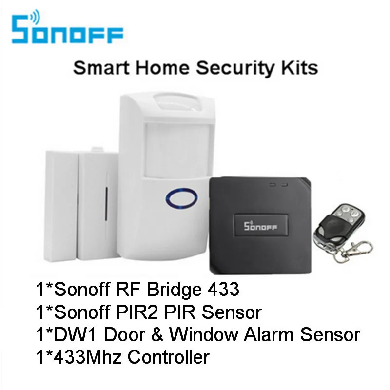 Sonoff РЧ мост 433 МГц Wifi беспроводной преобразователь сигнала PIR 2 датчика/DW1 дверной и оконный датчик сигнализации для умного дома комплекты безопасности
