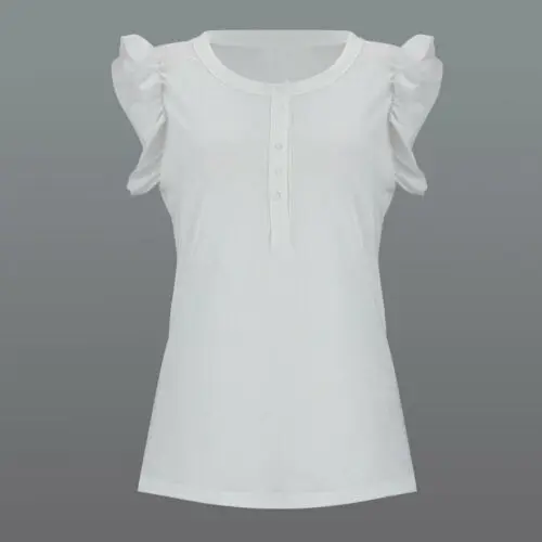 Новая модная распродажа Женские Простые однотонные белые кружевные футболки без