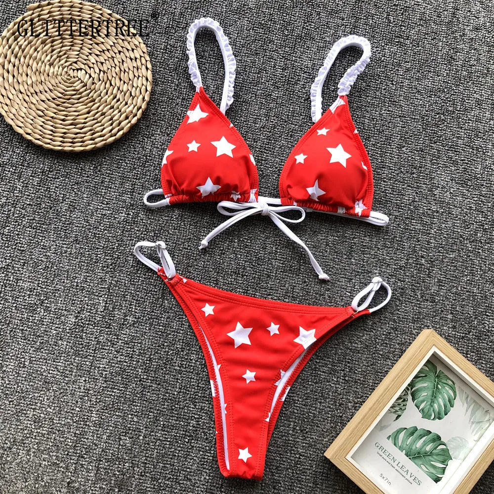 2019 новый бикини со складками женский купальник Бандаж пуш ап набор пляжный