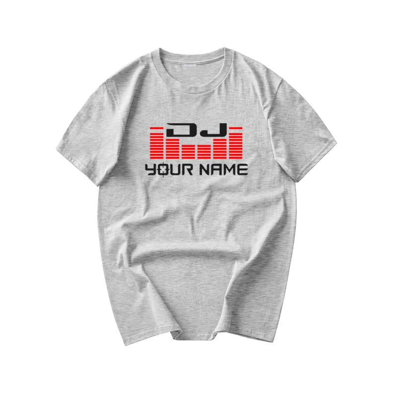 DJ ваше имя Для мужчин белая футболка с принтом Camiseta Hombre хип-хоп мода хлопок