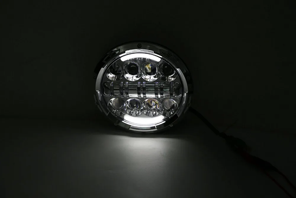 SOLICHT 7 дюймов 80 Вт круглый светодиодный задний фонарь/желтый/белый полумесяц DRL