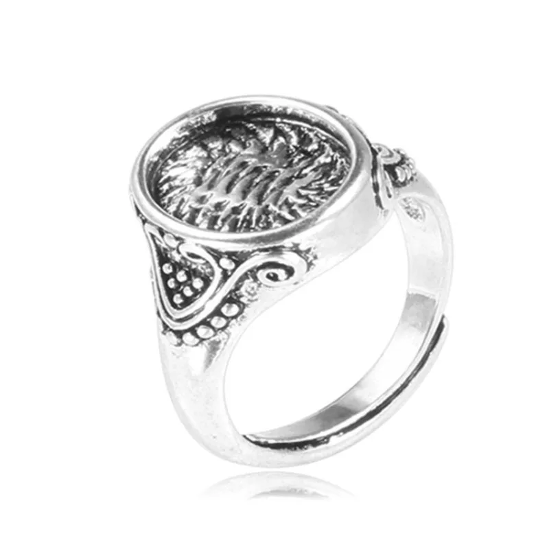 2018 New Fashion Base Antique Inlaid Wax Ring Blanks Settings Adjustable Hollow Ring Jewelry