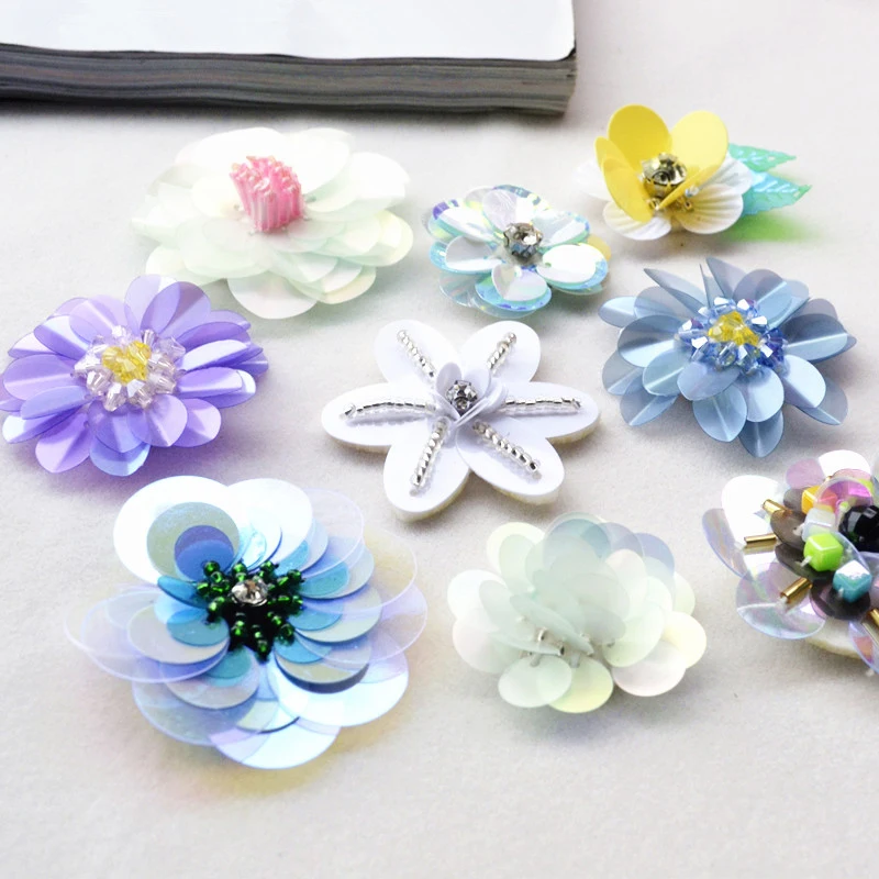 Вышивка бисером блестками вышитые цветы одежда футболка украшенная аксессуары