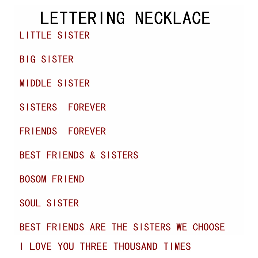 Ожерелье с надписью Best Friends кулон в виде вертикальной планки гравировкой Soul Sister