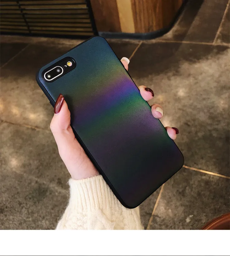 Крутой лазерный Радужный светящийся чехол для iphone X XS Max XR 7 8 6 6S Plus Роскошные Матовые чехлы для телефона из термополиуретана блестящая задняя крышка Coque Capa