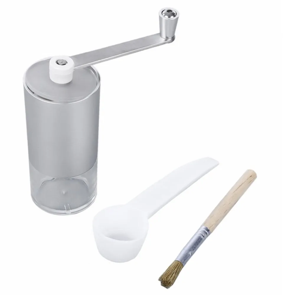 Новый портативный ручной кофемолка мельница щетка и ложка кухонный шлифовальный