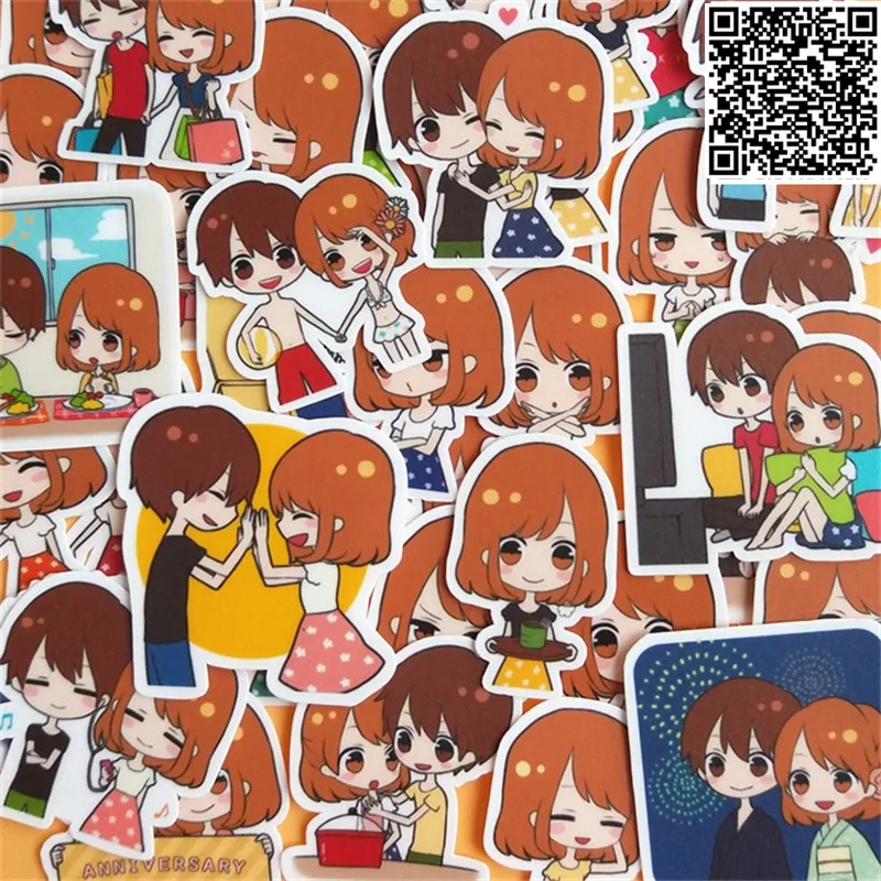 39 шт. маленькая пара водонепроницаемый мультяшный стикер для декора стен