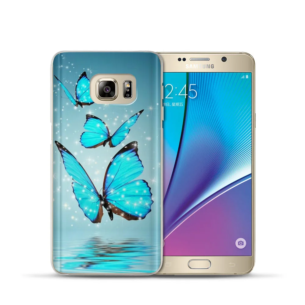 Для Samsung Galaxy J3 J5 J7 A5 A3 2017 2016 2015 S6 S7 Edge S8 S9 Plus Coque Cover Capas бабочка перо чехол для