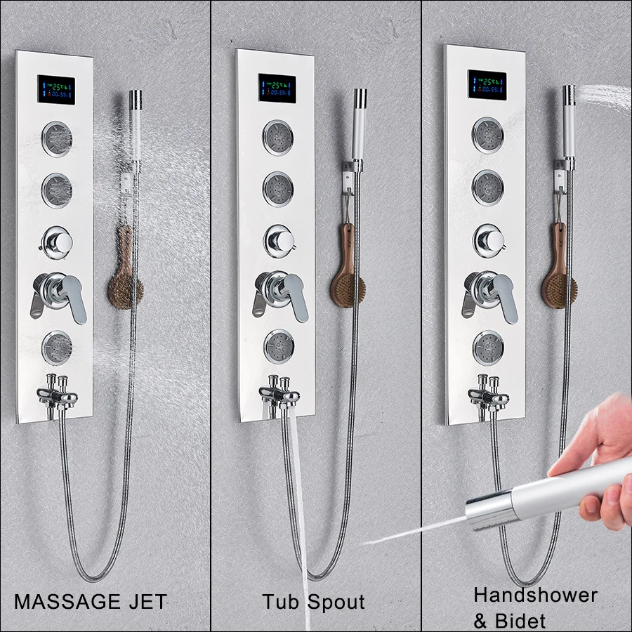 Настенный смеситель для ванной комнаты с одной ручкой Хромированная Душевая