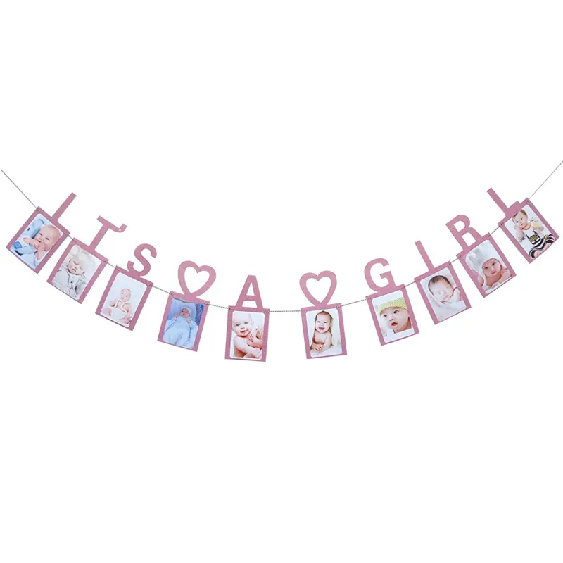 Фоторамка на 1-й день рождения баннер флажки один год гирлянда для вечеринки в