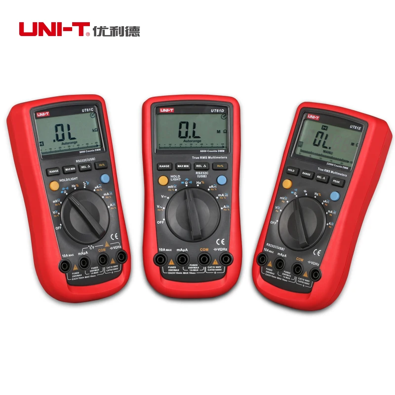 UNI-T мультиметров UT61A UT61B UT61C UT61D UT61E TRUE RMS RS232 Цифровой мультиметр REL AC/DC