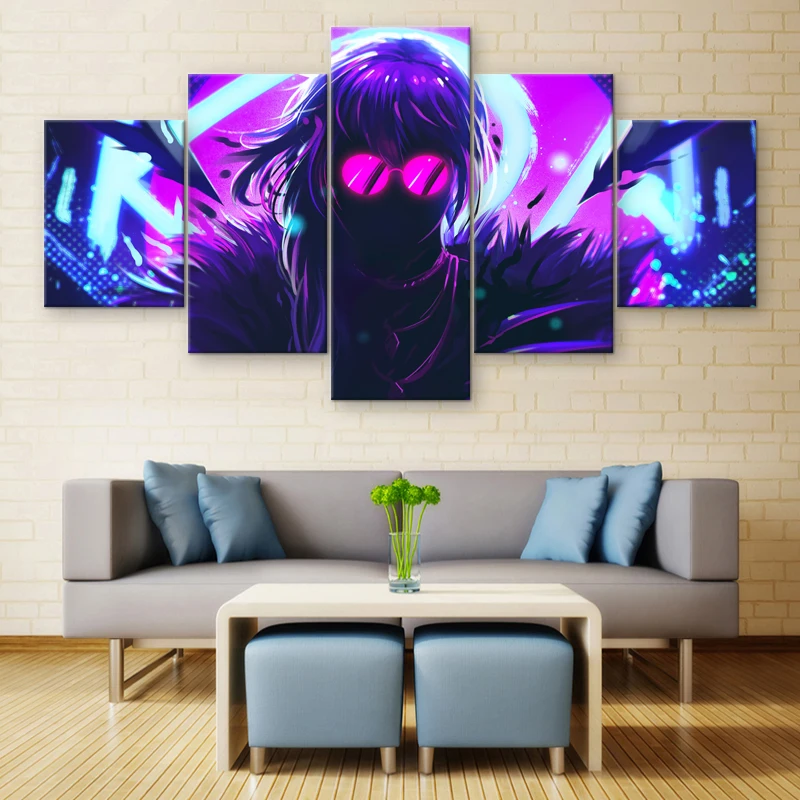 5 шт. современная живопись рисунки Лига Легенд KDA Evelynn холст печатная игра постер