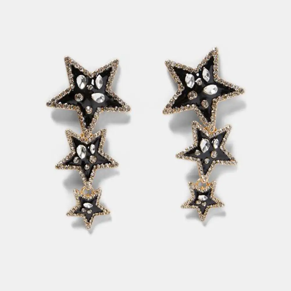 Black Vedawas Boho ZA серьги для женщин ювелирные изделия Макси Кристалл Прекрасный Сердце Падение женские серьги-подвески Brincos XG2219 - Окраска металла: Black