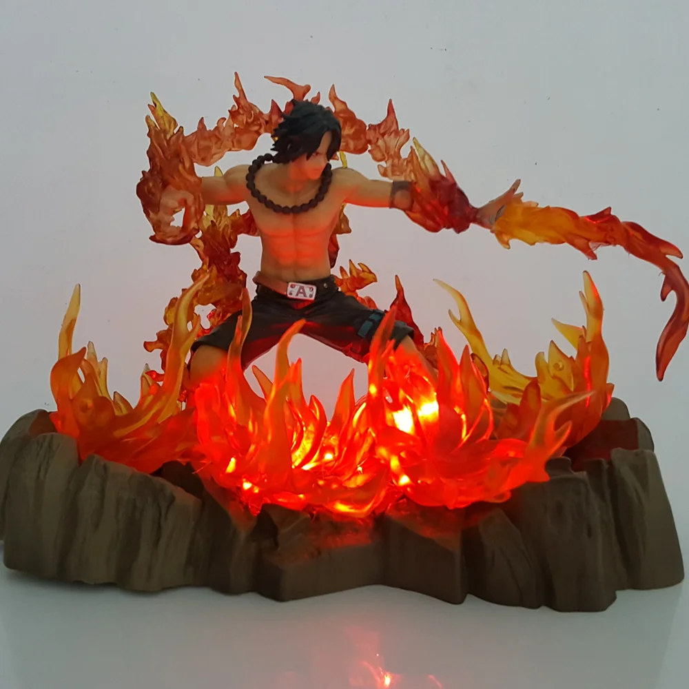 One Piece Эйс экшн-фигурки Zero Fire Fist Led Light аниме-фигурка игрушки для детей коллектор украшение кукла подарок