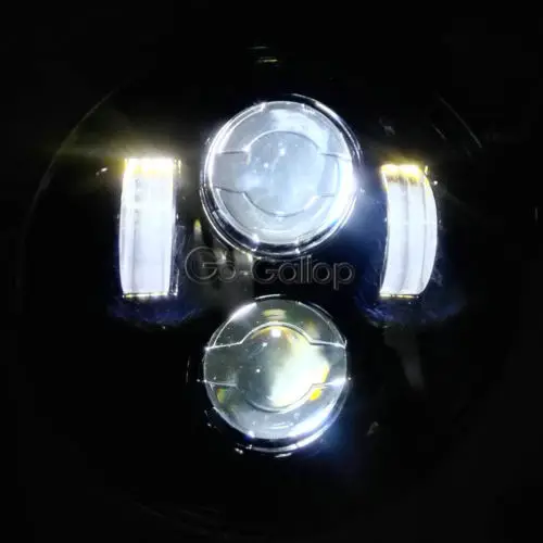 5 75 5-3/4 светодиодная черная фара круглый проектор для Harley Davidson yna Glide Fat Bob Street Low Rider
