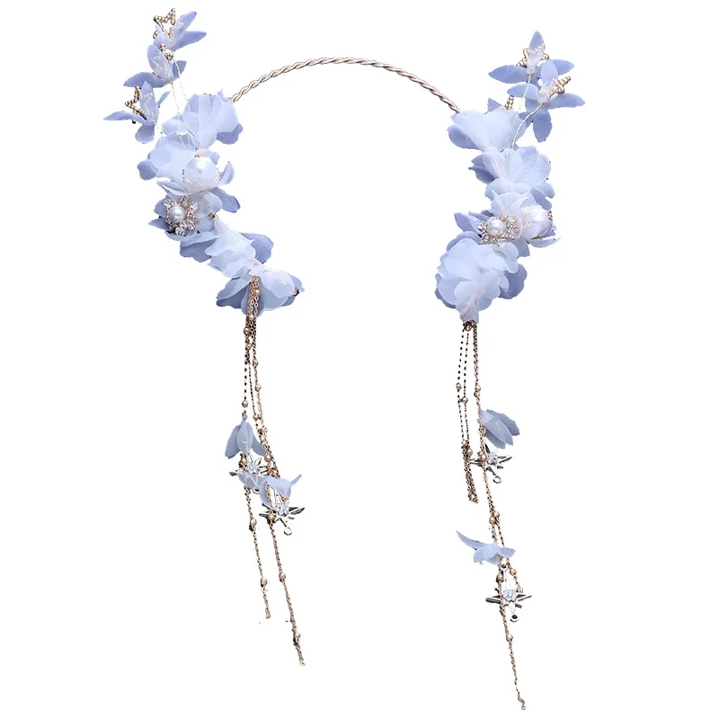 Новинка цветочный белый головной убор бессмертная кисточка обруч для невесты