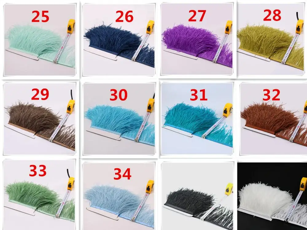 Оптовая продажа 10 метров-Высококачественная натуральная Страусиная лента 4-6