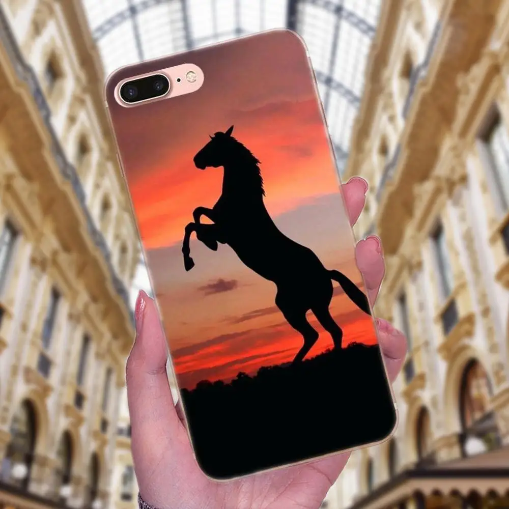 Чехлы из ТПУ для Apple iPhone X XS Max XR 4 4S 5 5C 5S SE 6 6S 7 8 Plus с изображением животных Running Horse