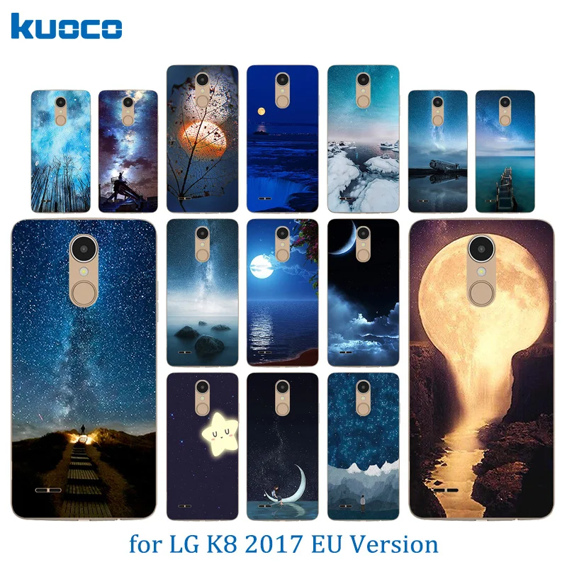Чехол для LG K8 2017 мягкая силиконовая ТПУ Резиновая задняя крышка с узором ночного