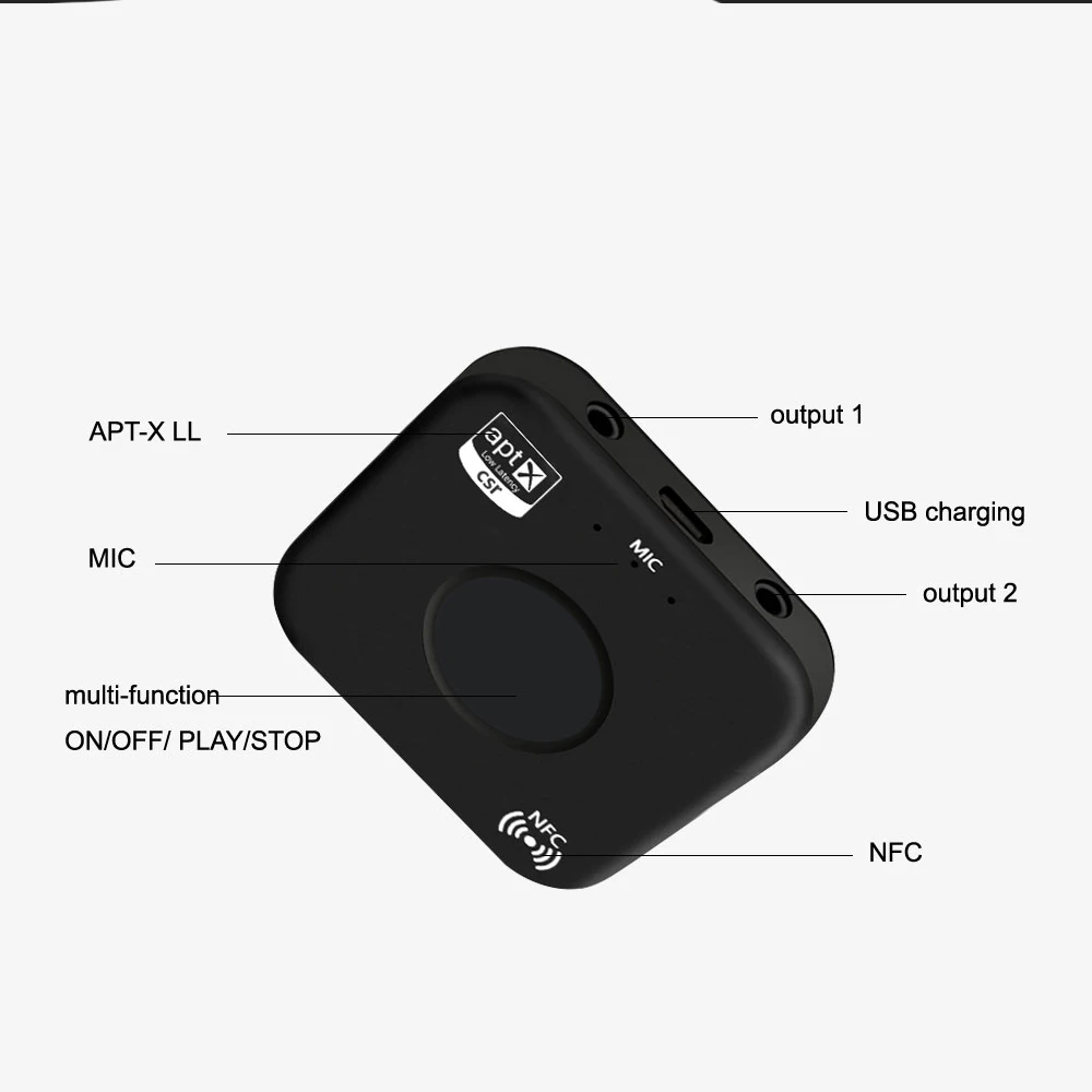 EANOP B7 Plus Bluetooth 4 2 беспроводной аудиоприемник гарнитура NFC 3 5 мм двойной аудиоплеер